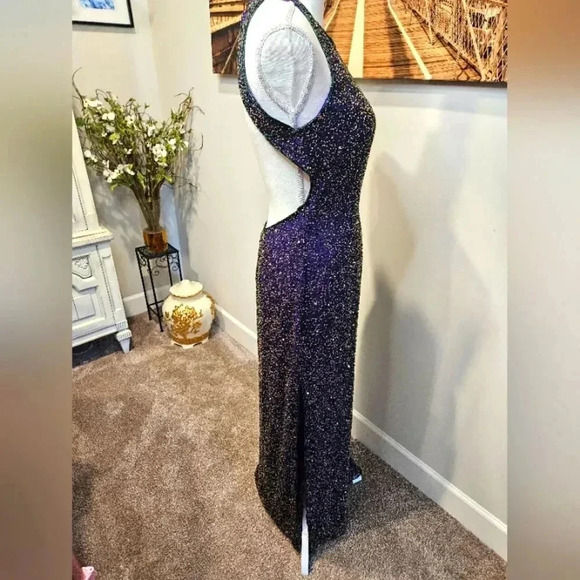 Scala purple sequined backless gown - Picture 10 of 16